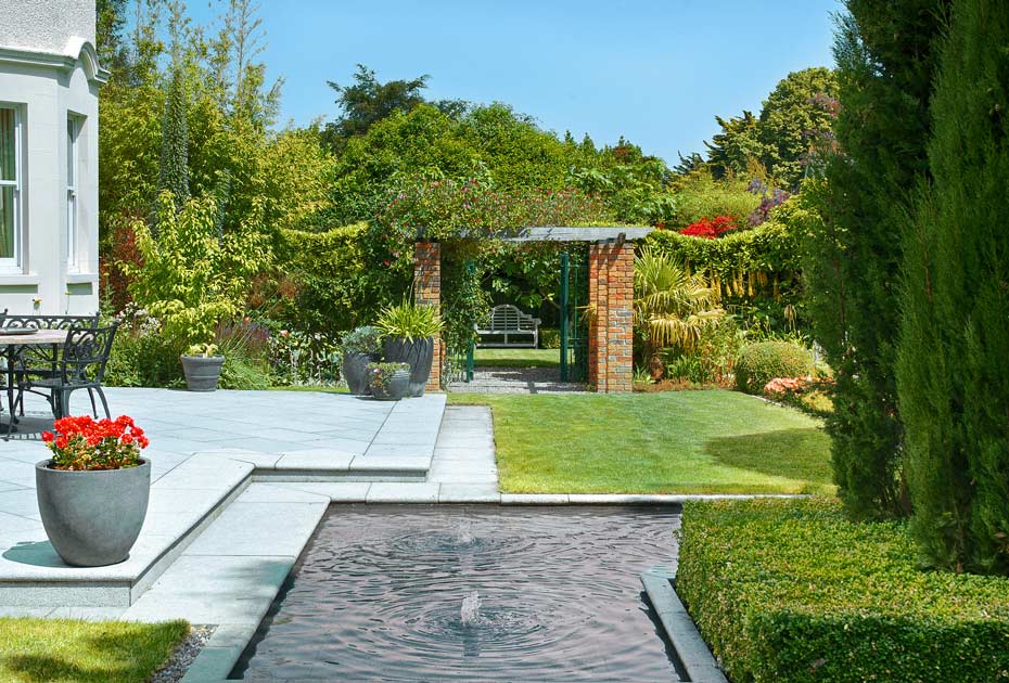 Child friendly shallow water feature has three jets for movement and sound.